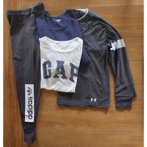 Women’s Lounge & Workout Bundle Lot Under Armour Adidas Gap & Old Navy Medium L